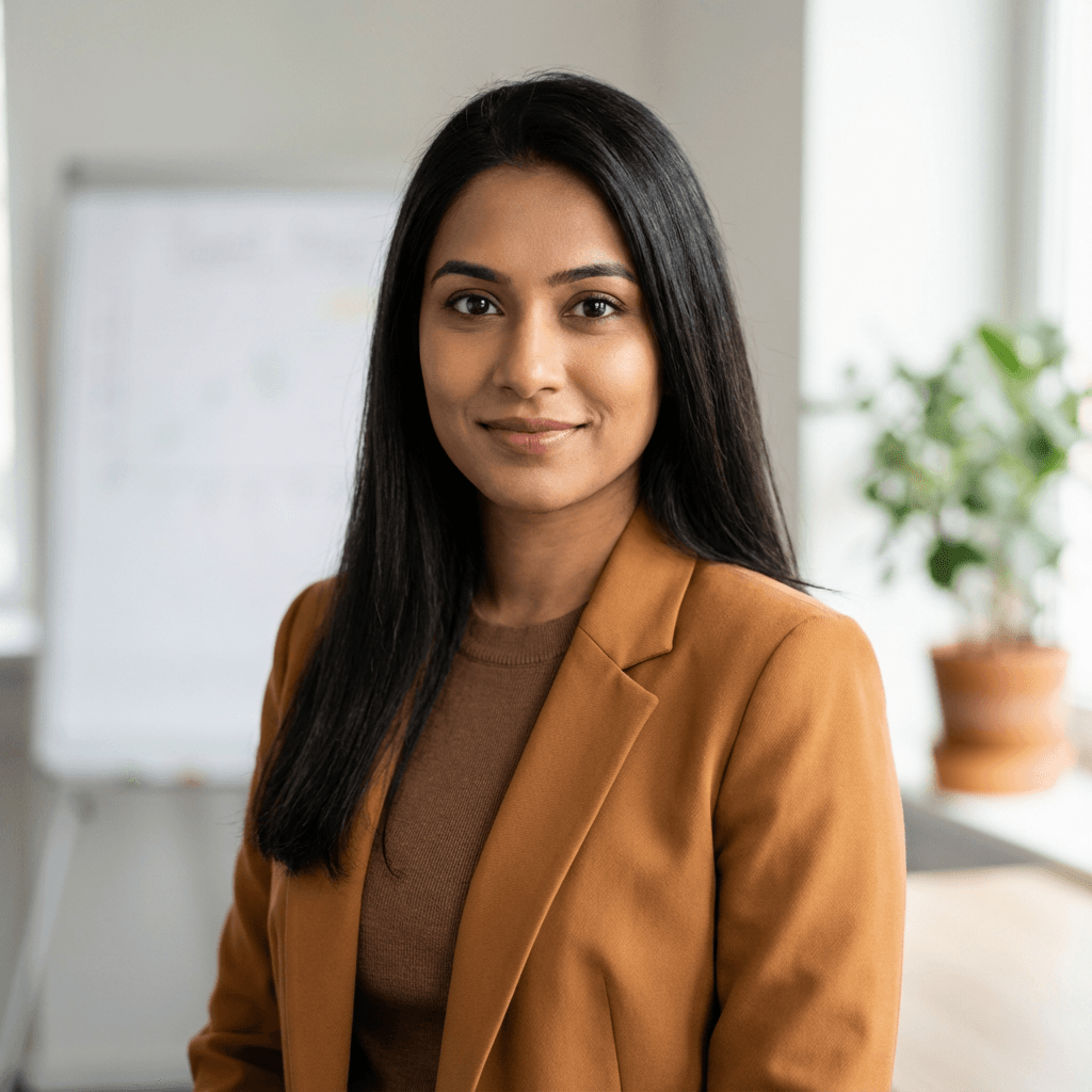 Priya Patel, professional headshot, in an office setting