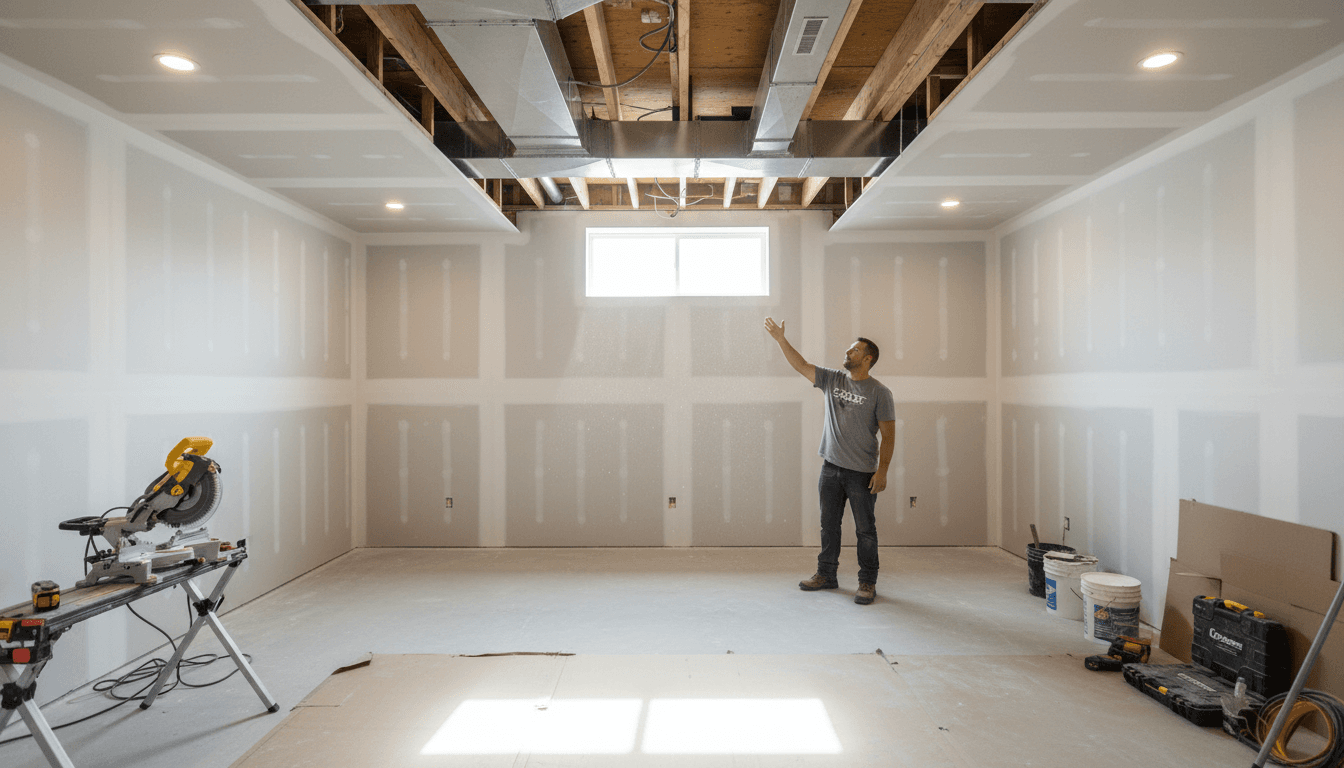 Finished basement family room