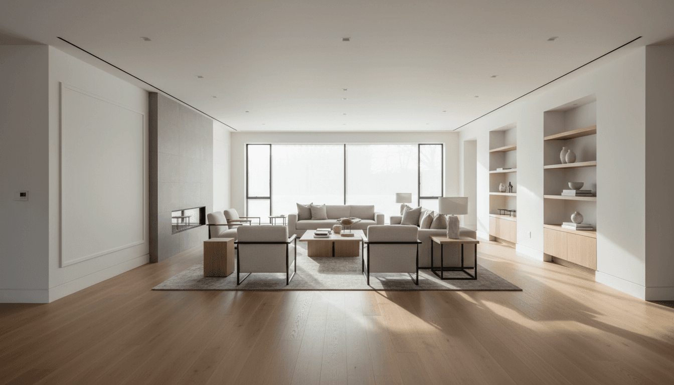 Renovated open-concept living room